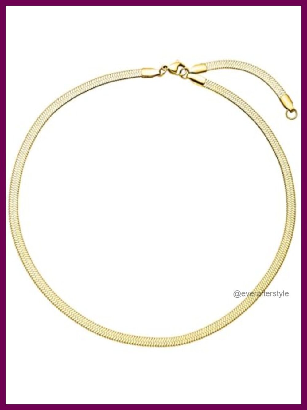 18K Gold Plated Stainless Steel Choker Necklace, Waterproof, Adjustable 14-16